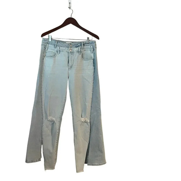 Driftwood Cece Jeans Split Hem Straight Leg High Waist 30 27 - Picture 2 of 10